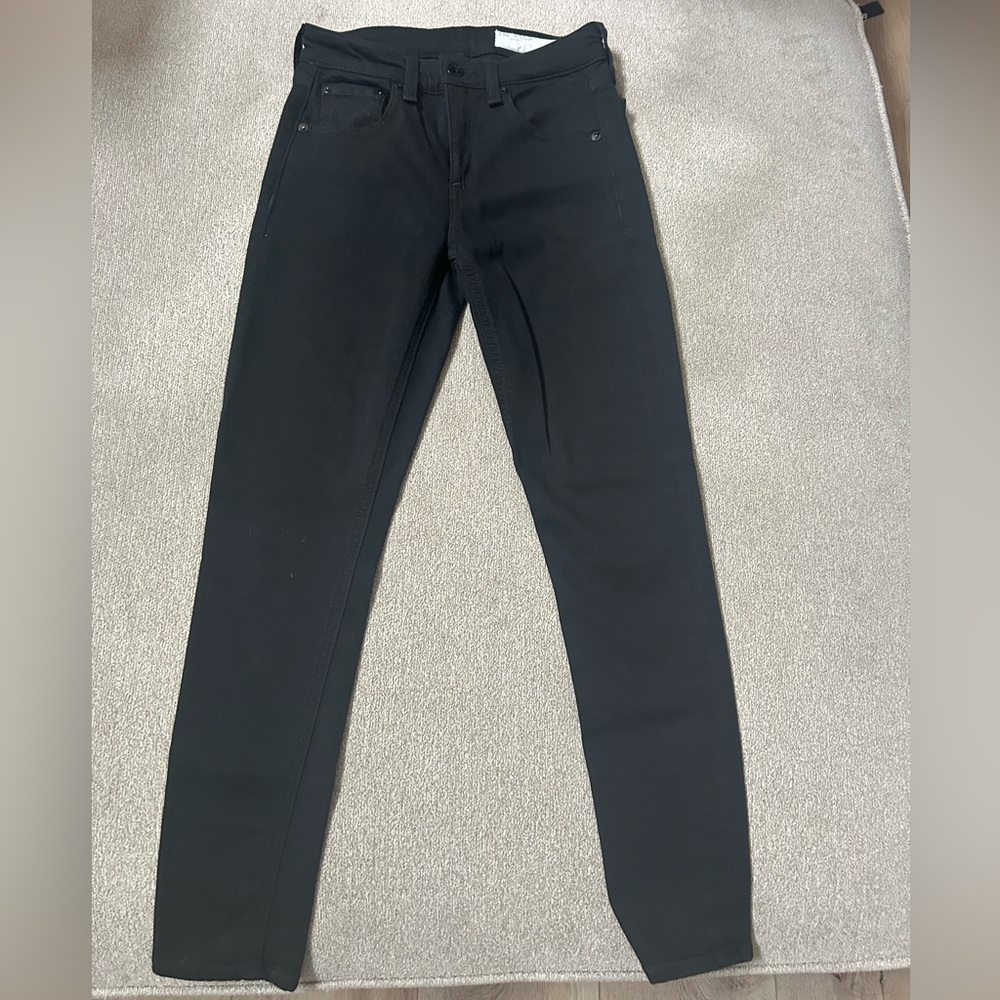 Rag & Bone Cate Mid Rise Ankle Skinny New York Jeans in Black Size 23